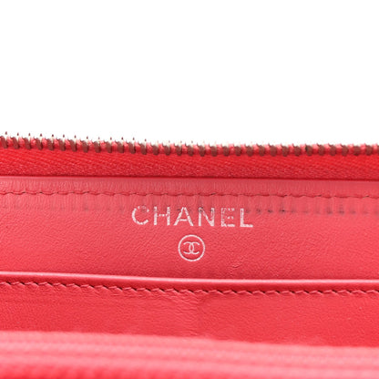 Chanel Caviar Quilted Large Gusset Zip Around Wallet Pink 6 of 7