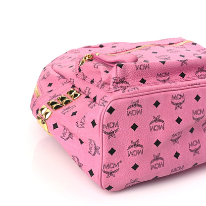 MCM Visetos Medium Side Studs Stark Backpack Pink 7 of 8
