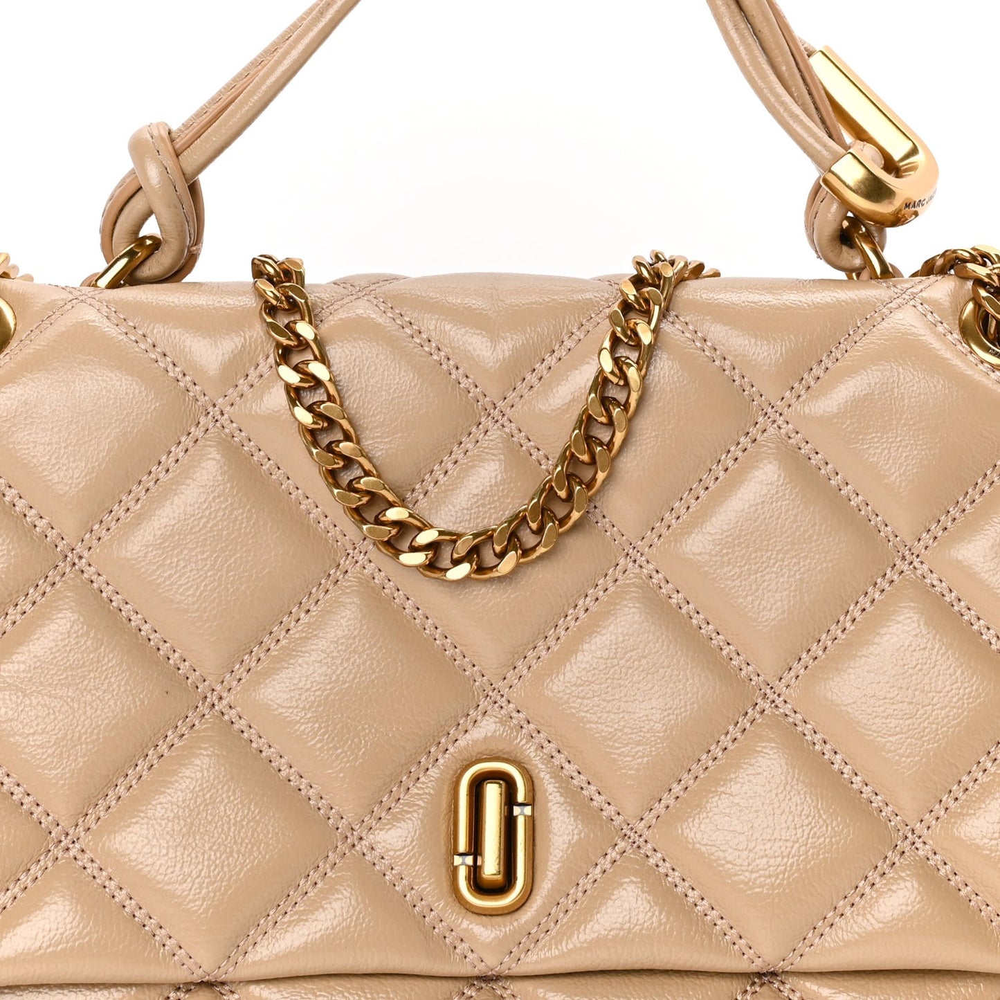 Lambskin Quilted Dual Convertible Medium Shoulder Bag Camel