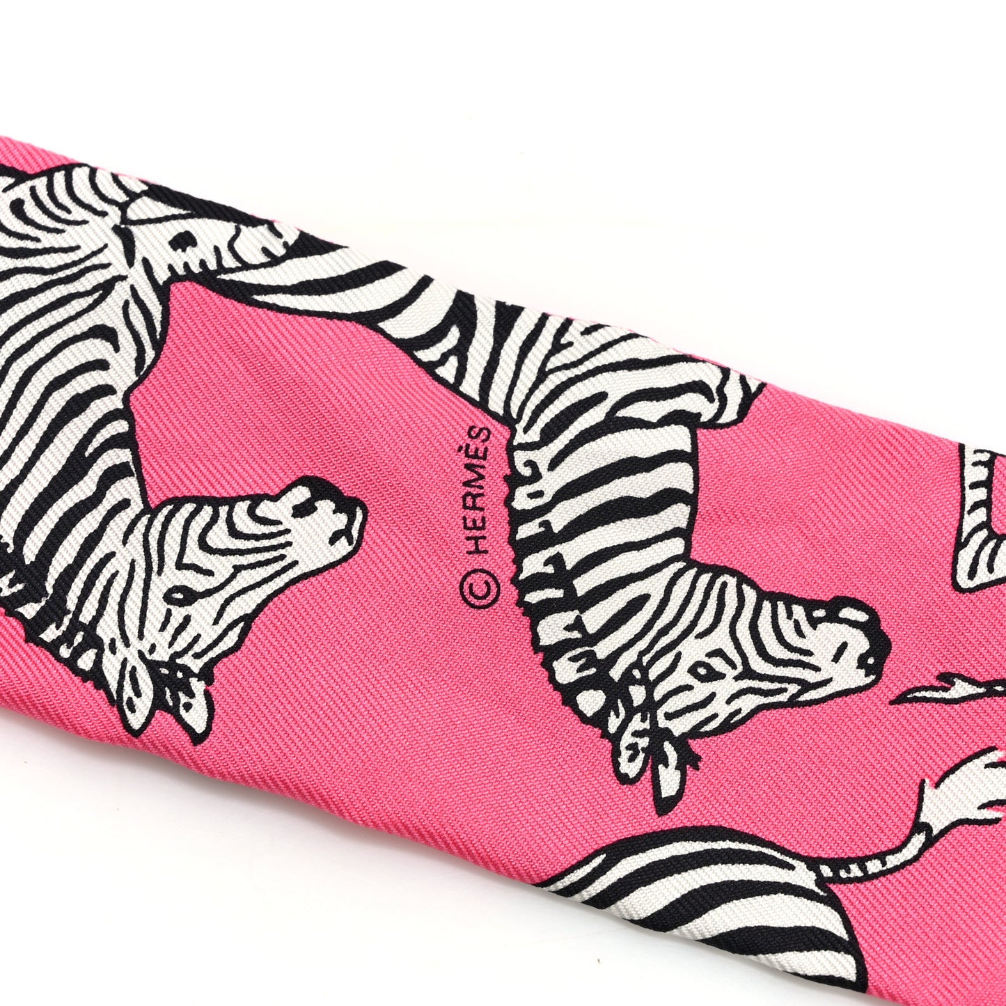 Silk Les Zebres Twilly Rose Bonbon Black