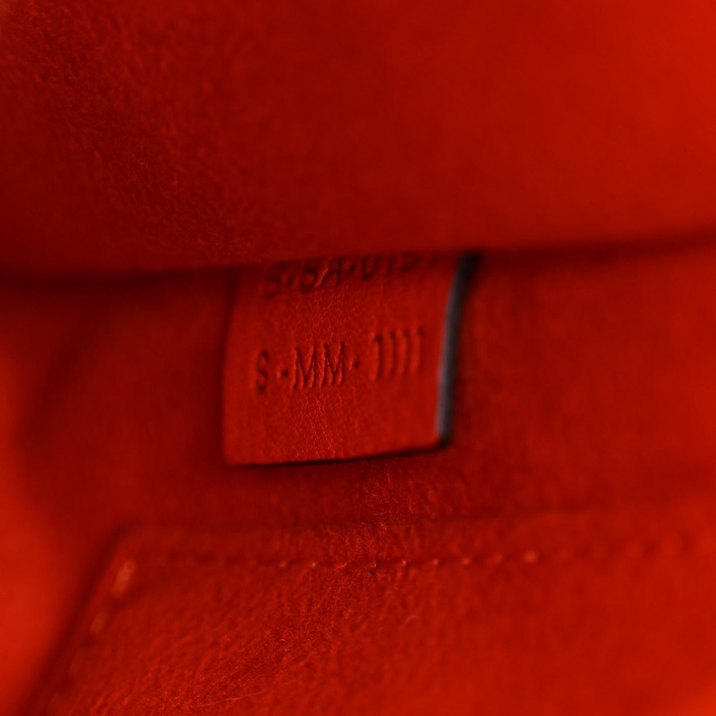 Drummed Calfskin Nano Luggage Vermillion
