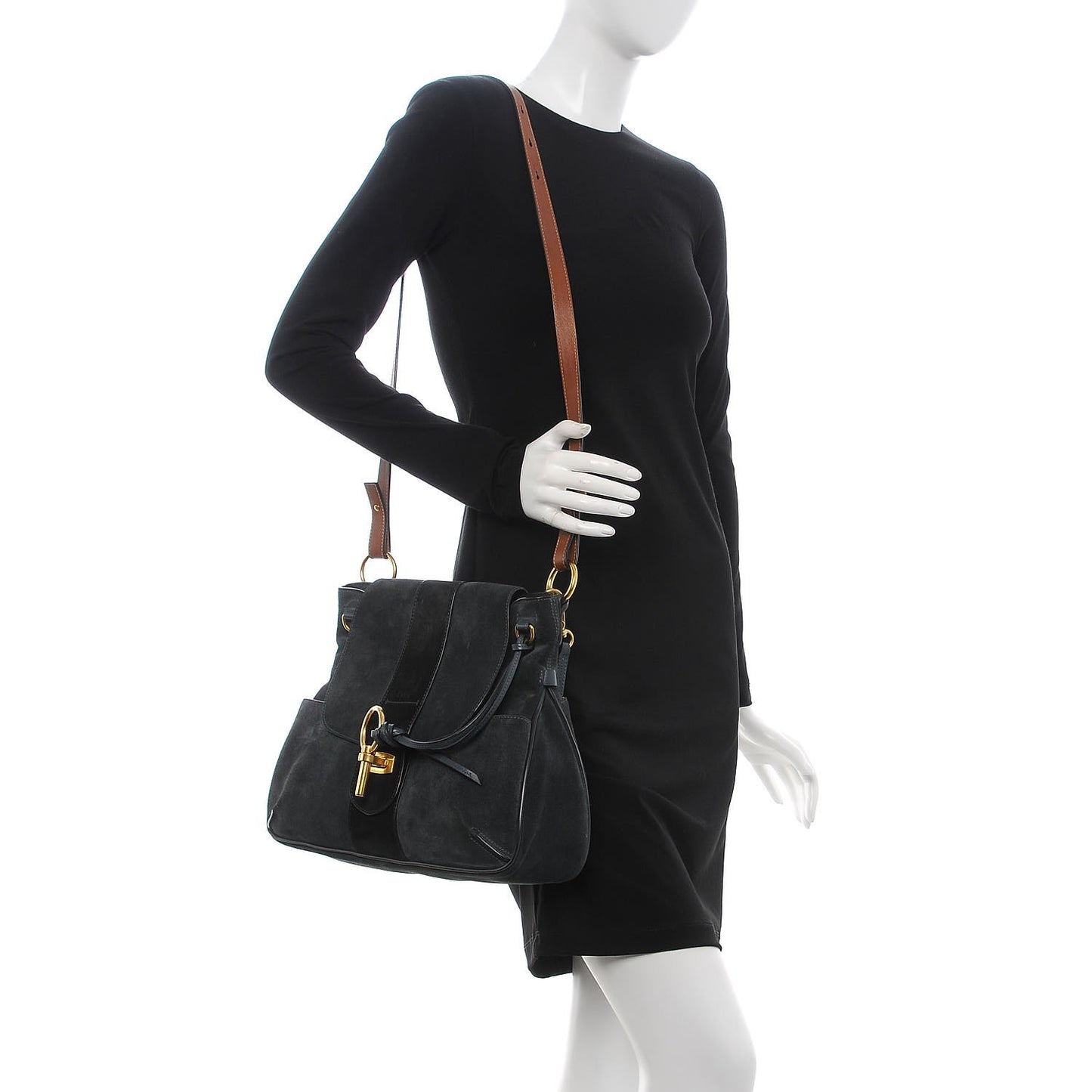 Suede Medium Lexa Shoulder Bag Silver Blue