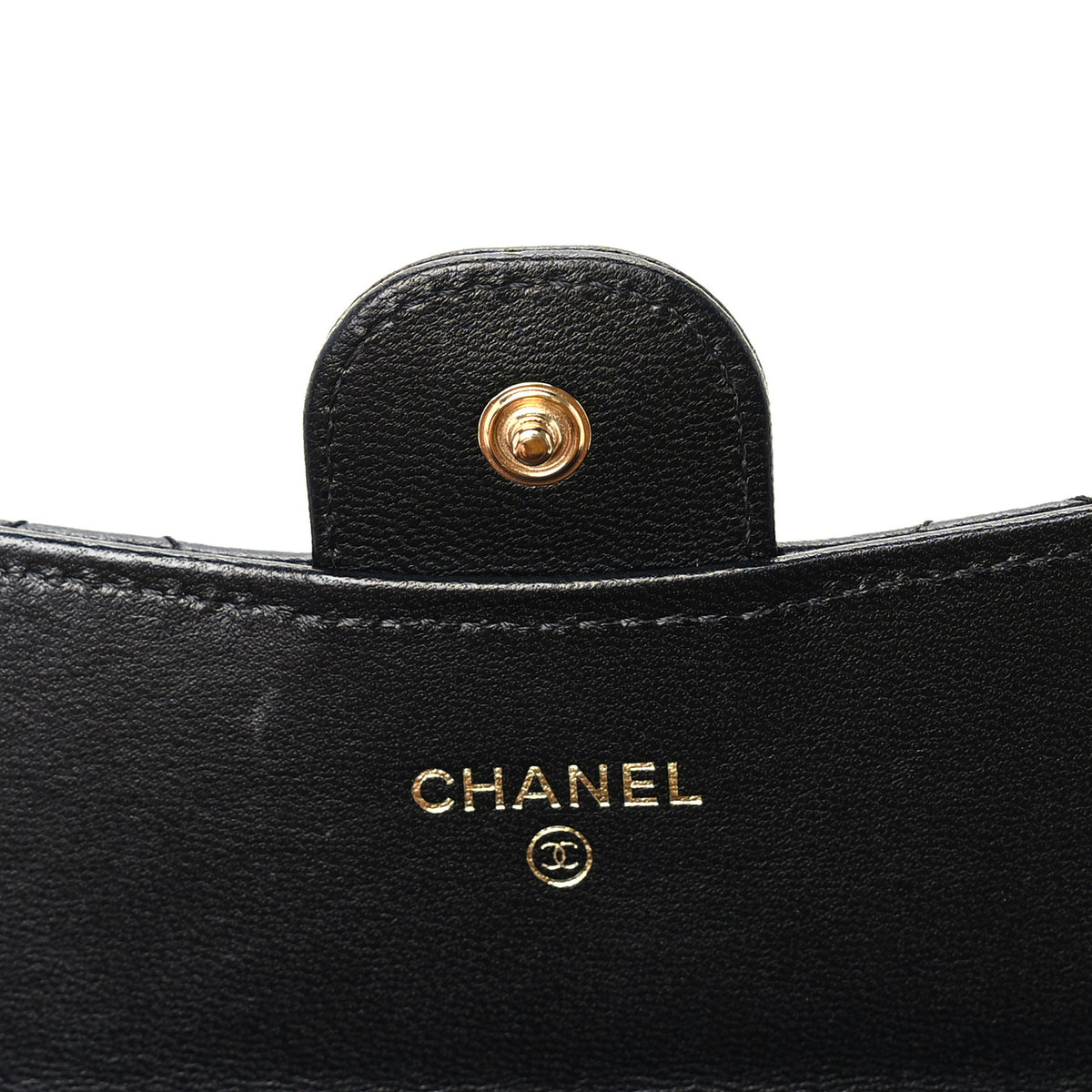 Chanel Lambskin Quilted Large Gusset Flap Wallet Black 6 of 7