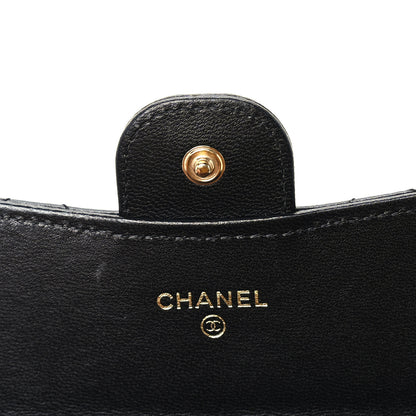 Chanel Lambskin Quilted Large Gusset Flap Wallet Black 6 of 7