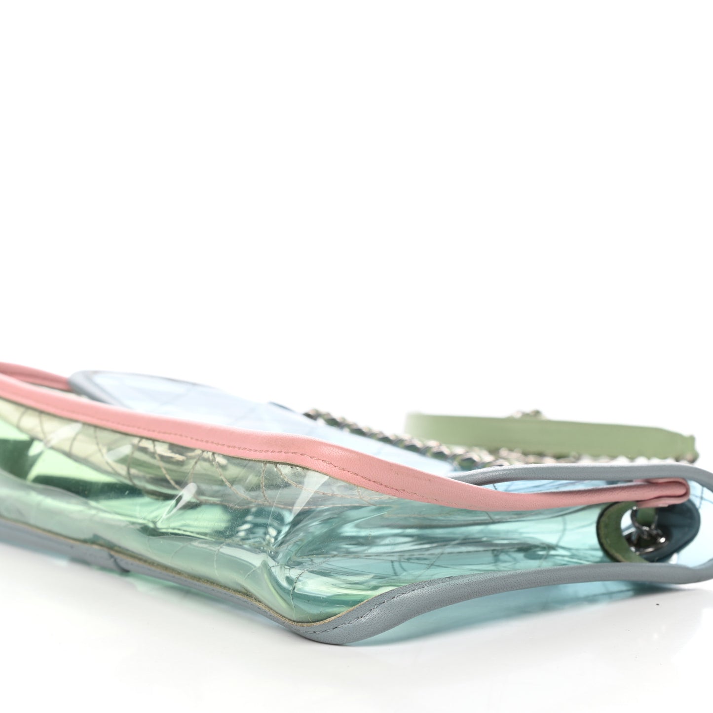 Lambskin PVC Quilted Medium Coco Splash Flap Blue Green