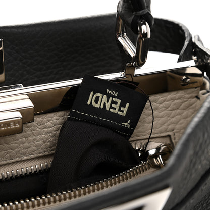 Fendi Cuoio Romano Selleria Bi-Color Medium Peekaboo Iconic Satchel Asfalto Latte 10 of 11