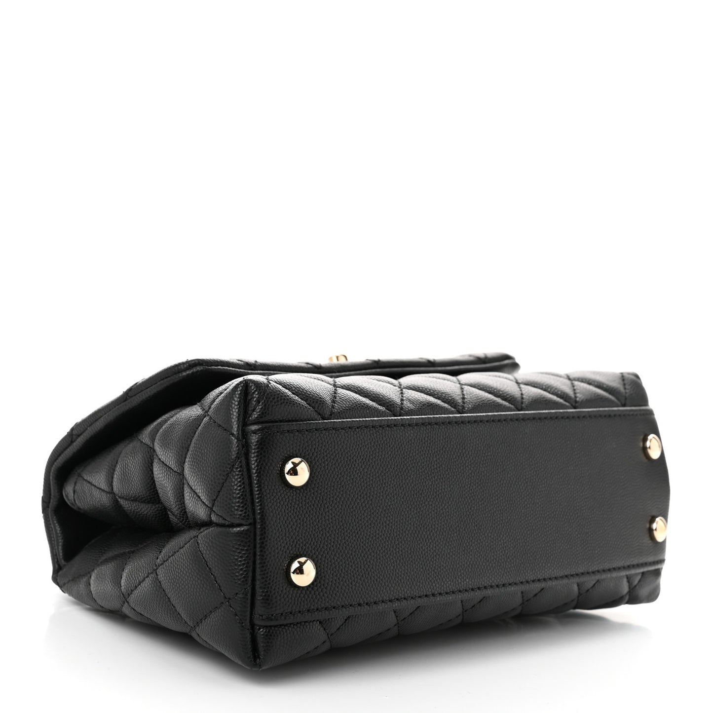 Caviar Quilted Mini Coco Handle Flap Black