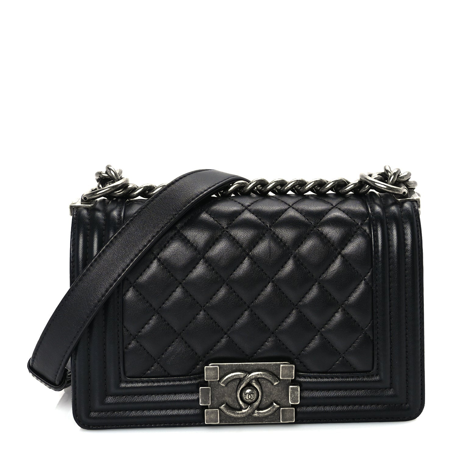 Chanel Lambskin Quilted Small Boy Flap Black 1 of 10