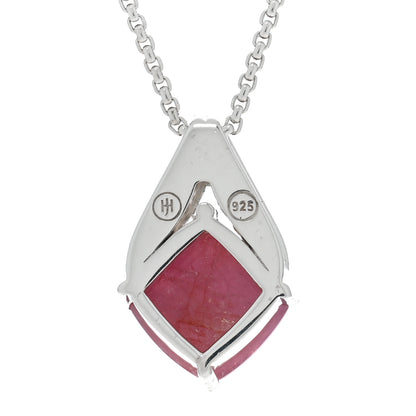 John Hardy Sterling Silver Diamond Ruby Pendant Necklace 5 of 5