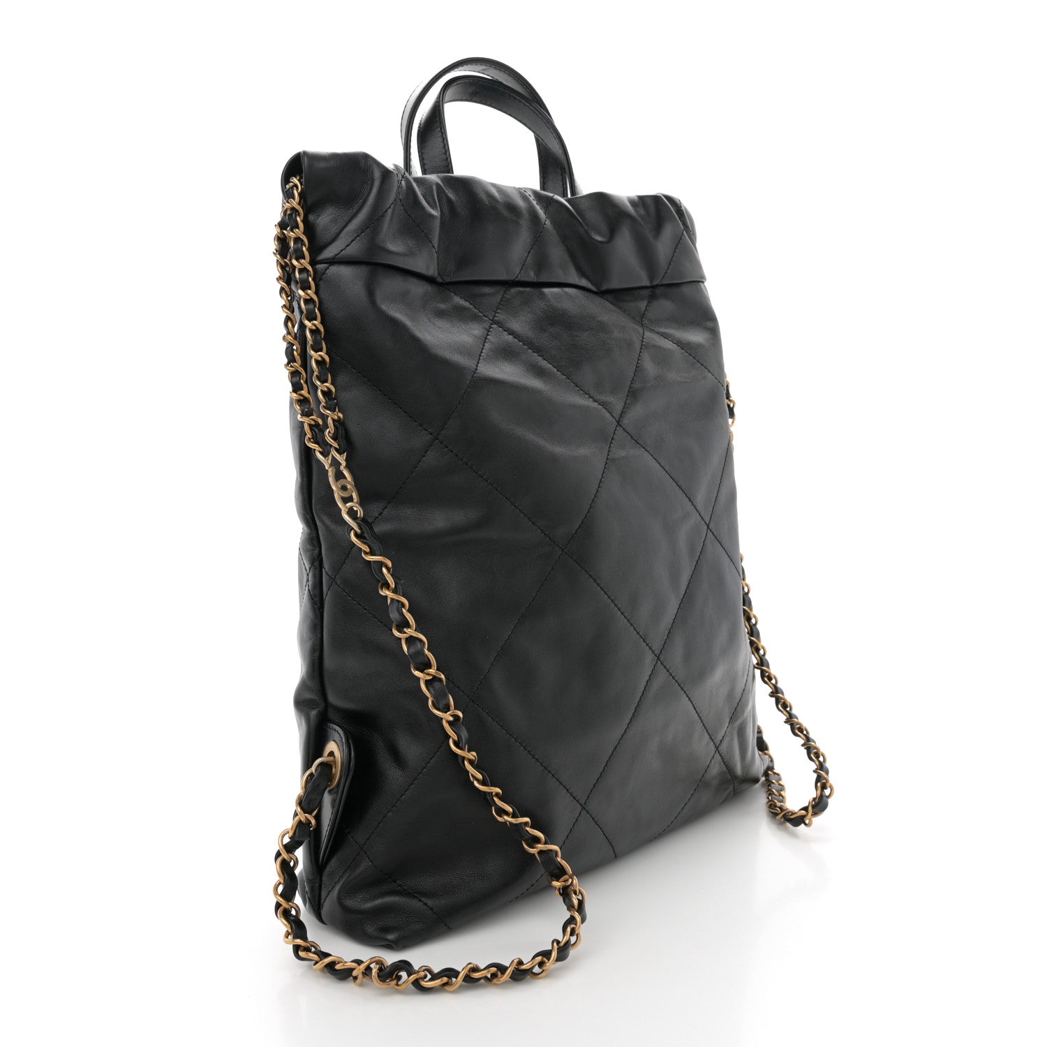 Chanel Shiny Calfskin Quilted Chanel 22 Backpack Black 3 of 10