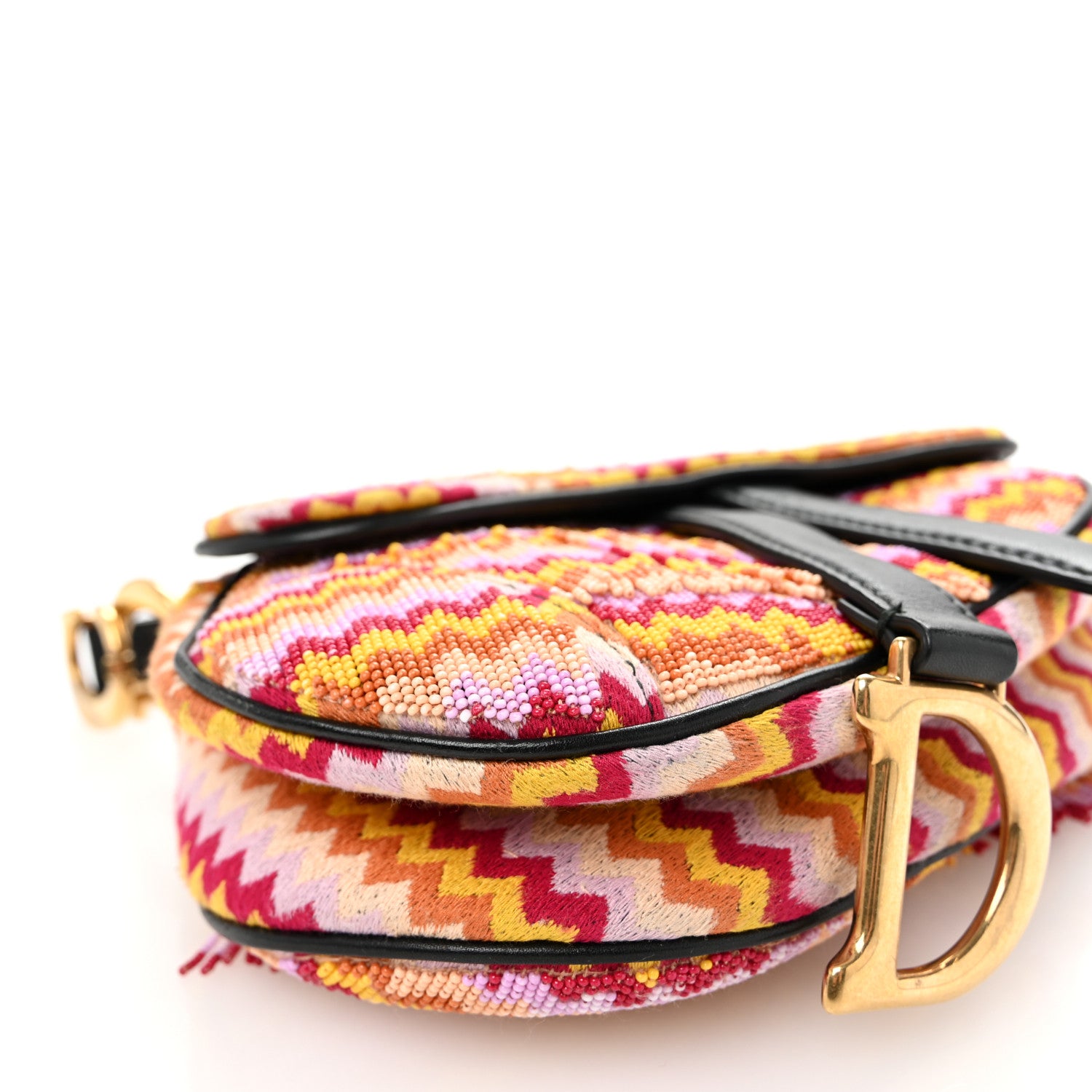 Christian Dior Embroidered Fringe Beaded Mini Saddle Bag Multicolor 9 of 11