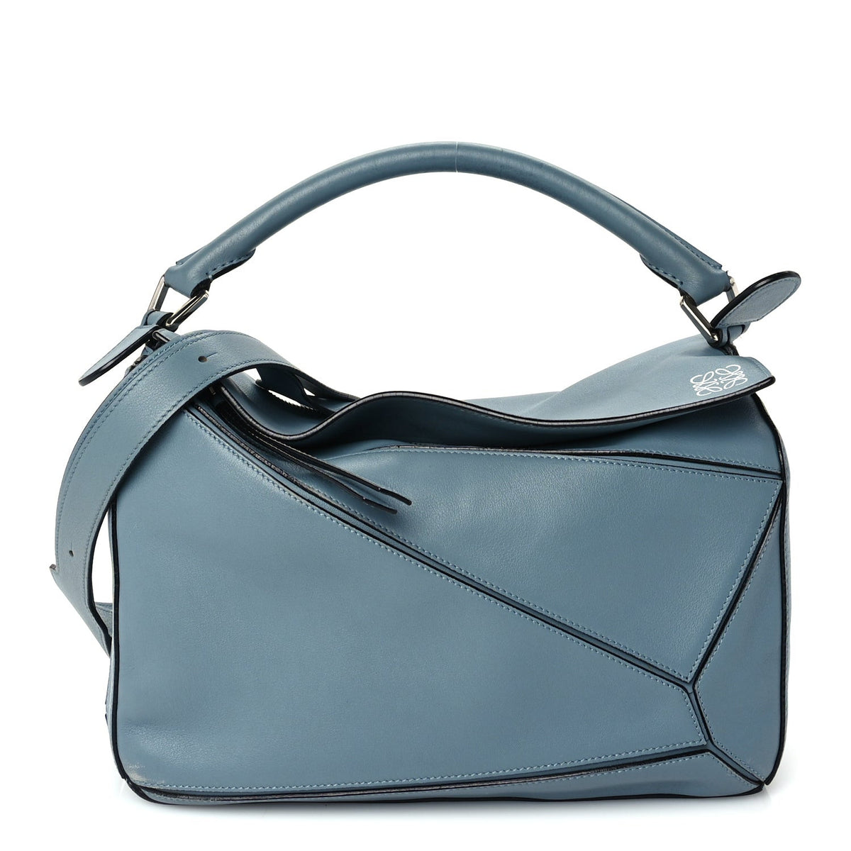 Loewe Calfskin Medium Puzzle Bag Blue 1 of 8