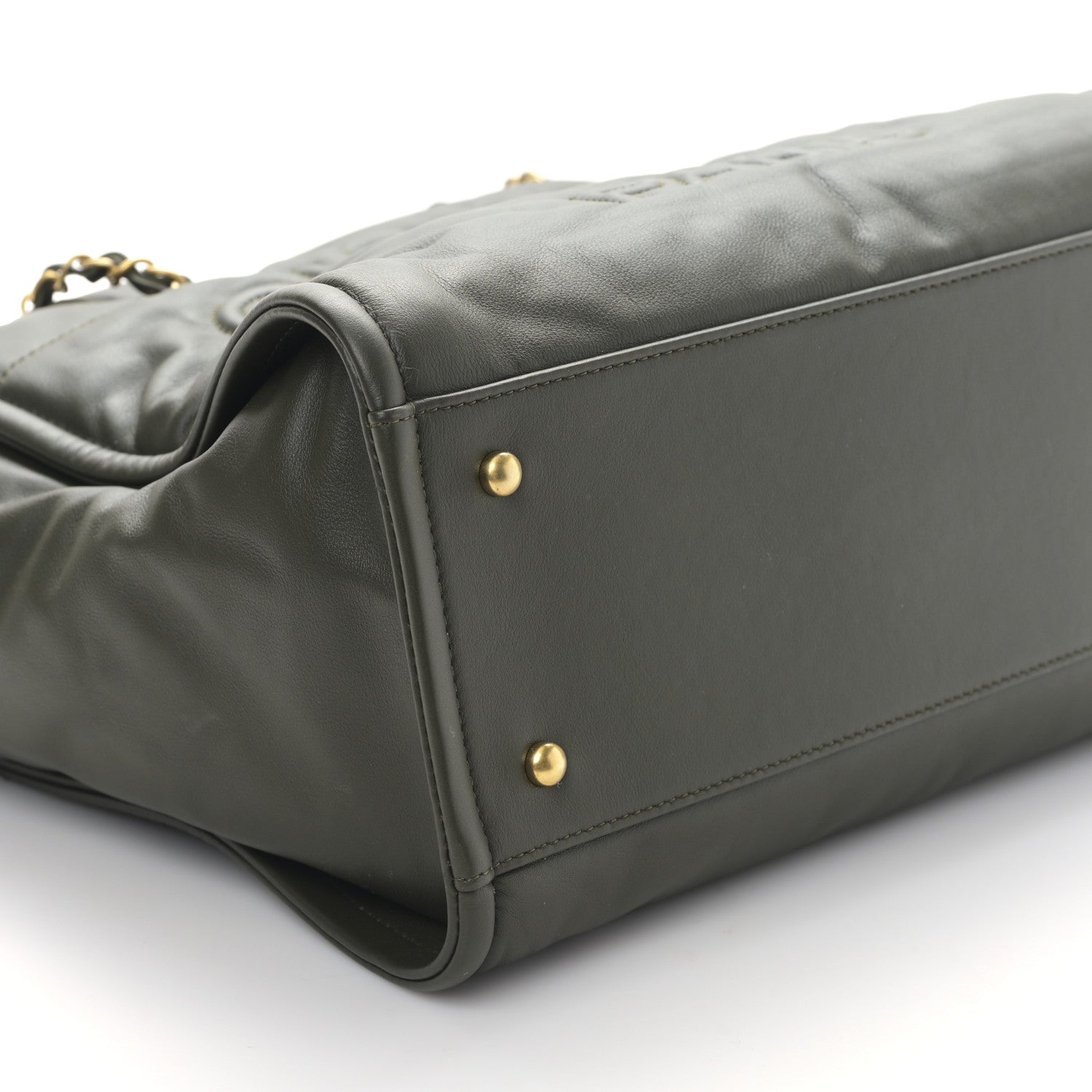 Chanel Calfskin Small Deauville Tote Khaki 9 of 10