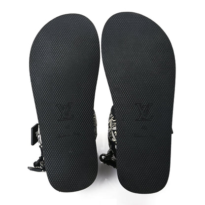 Louis Vuitton Jacquard Since 1854 Flat Arcade Sandals 40 Grey 6 of 7