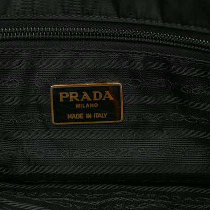 Prada Tessuto Nylon Chain Shoulder Bag Black 7 of 12