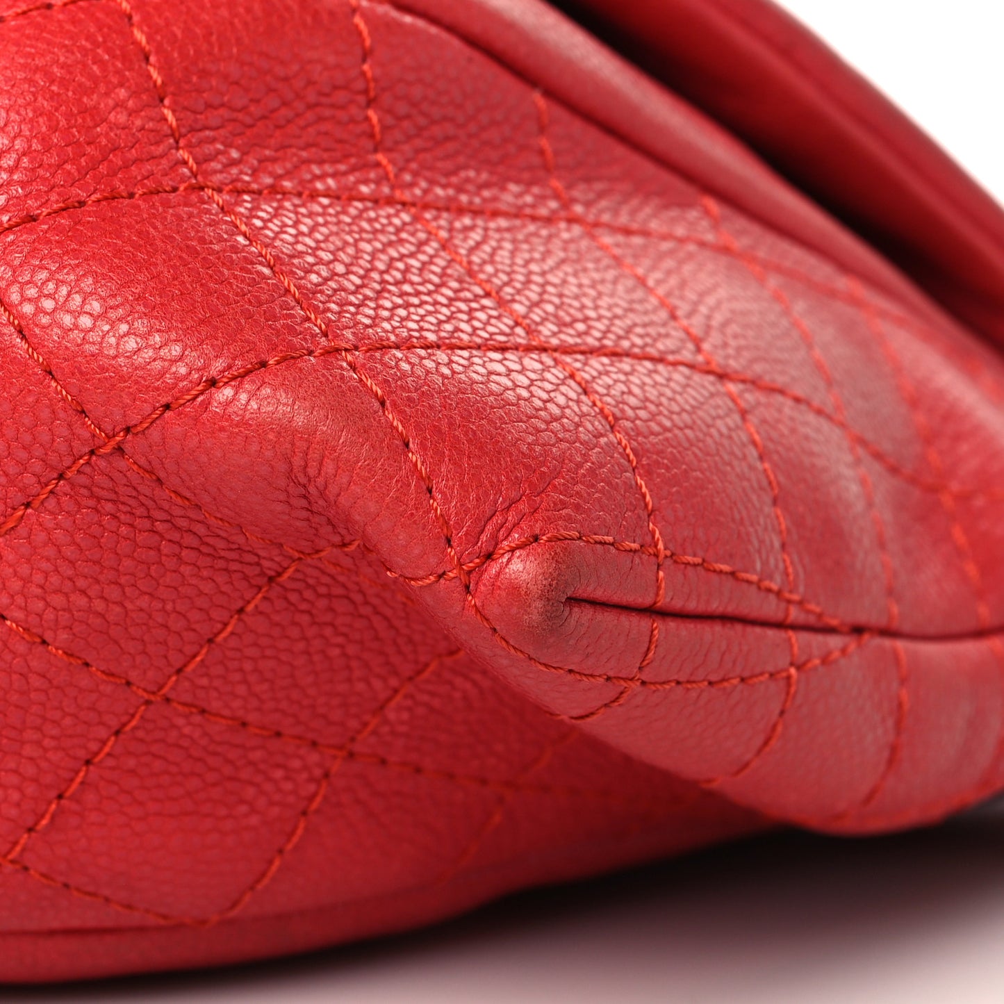 Caviar Half Moon Flap Red