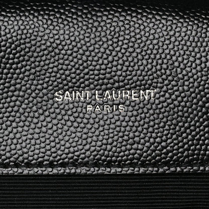 Saint Laurent Grain De Poudre Textured Mixed Matelasse Large Triquilt Monogram Monochrome Satchel Black 5 of 7
