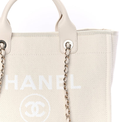 Chanel Mixed Fibers Small Deauville Tote  White 7 of 7