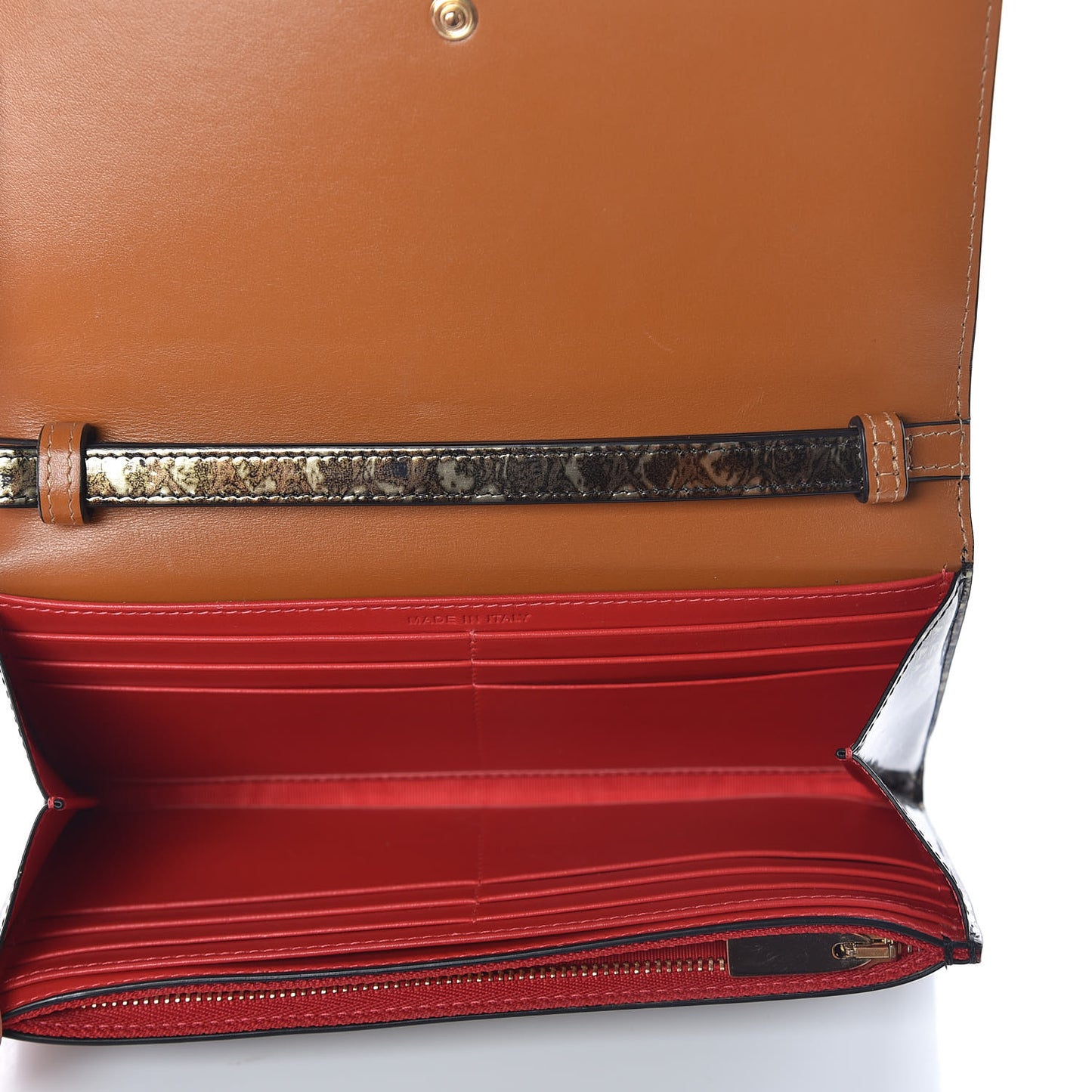 Patent Specchio Printed Macaron Flap Wallet Multi Metal