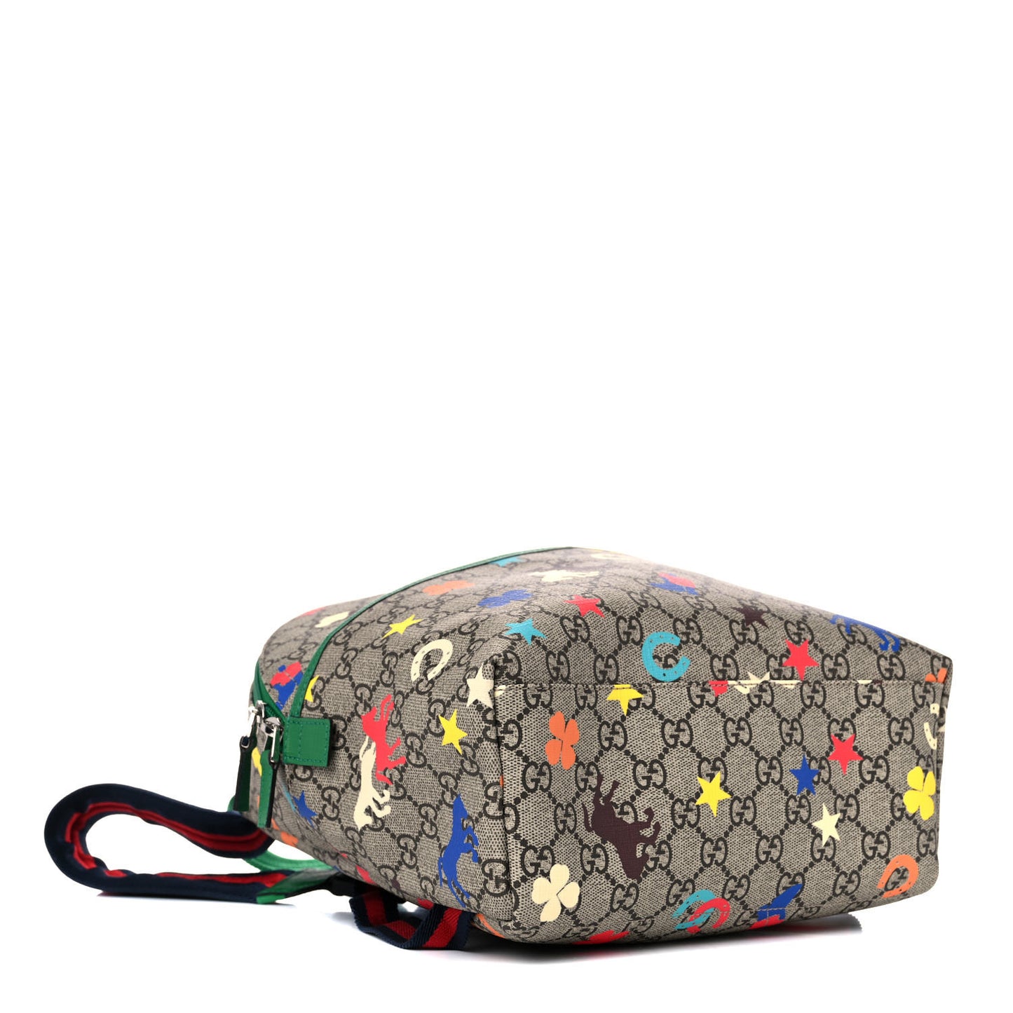 GG Supreme Monogram Ranch Childrens Backpack Beige Ebony Multicolor New Shamarock