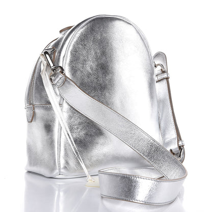 Fendi Vitello Catalan Mirror Flowerland Mini Backpack Argento 3 of 7