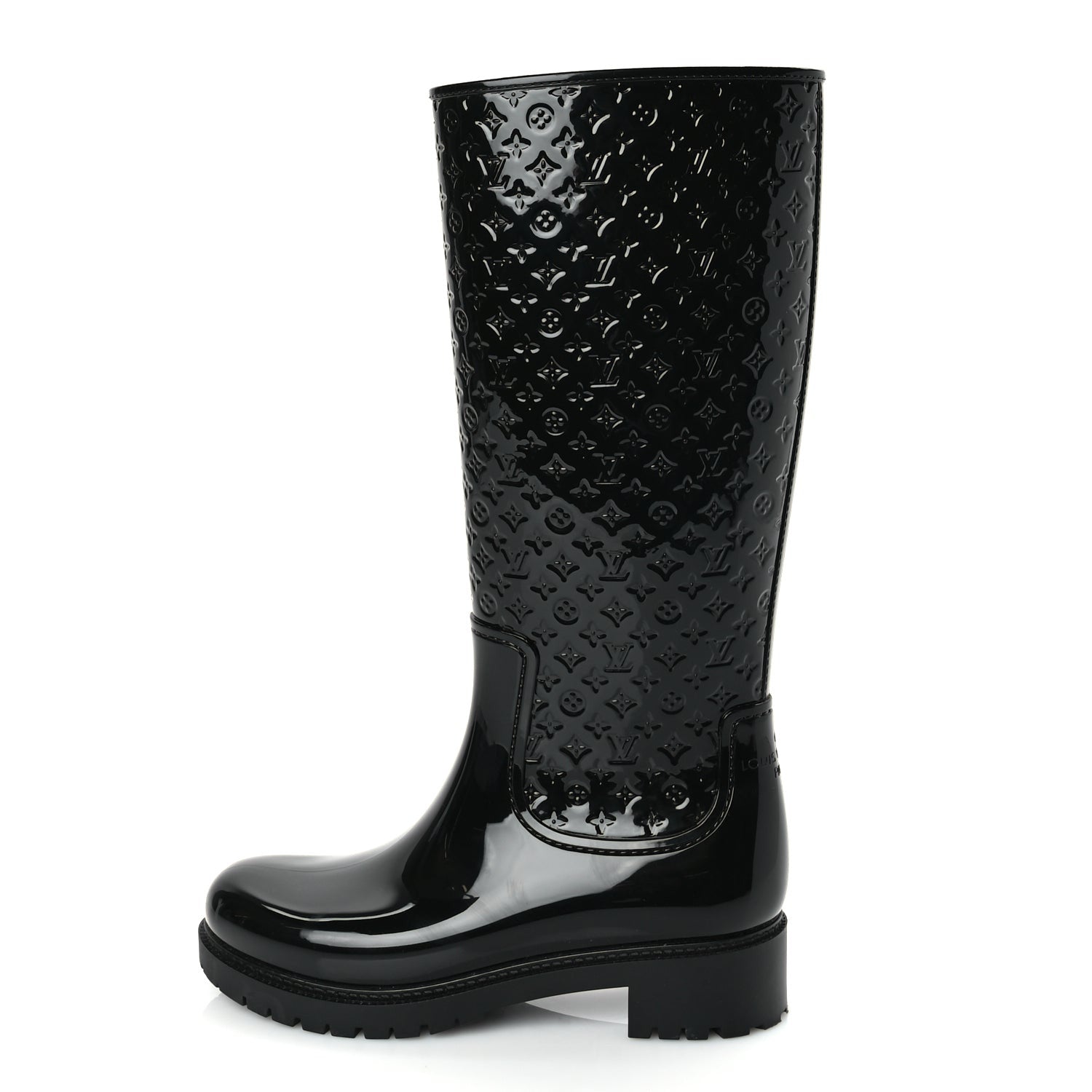 Louis Vuitton Rubber Embossed Monogram Splash Rain Boots 38 Black Monogram 1 of 7
