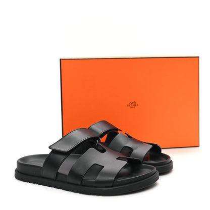 Hermes Calfskin Womens Chypre Sandals 38 Black 12 of 12