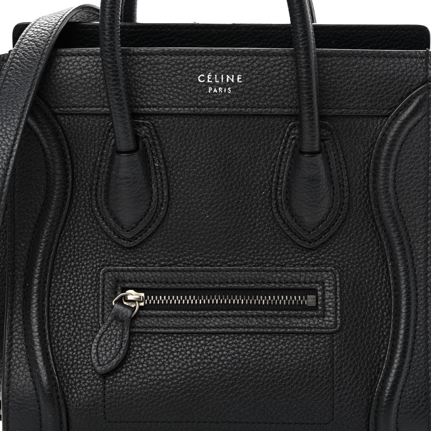 Celine Drummed Calfskin Nano Luggage Black 8 of 18
