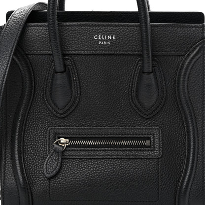 Celine Drummed Calfskin Nano Luggage Black 8 of 18