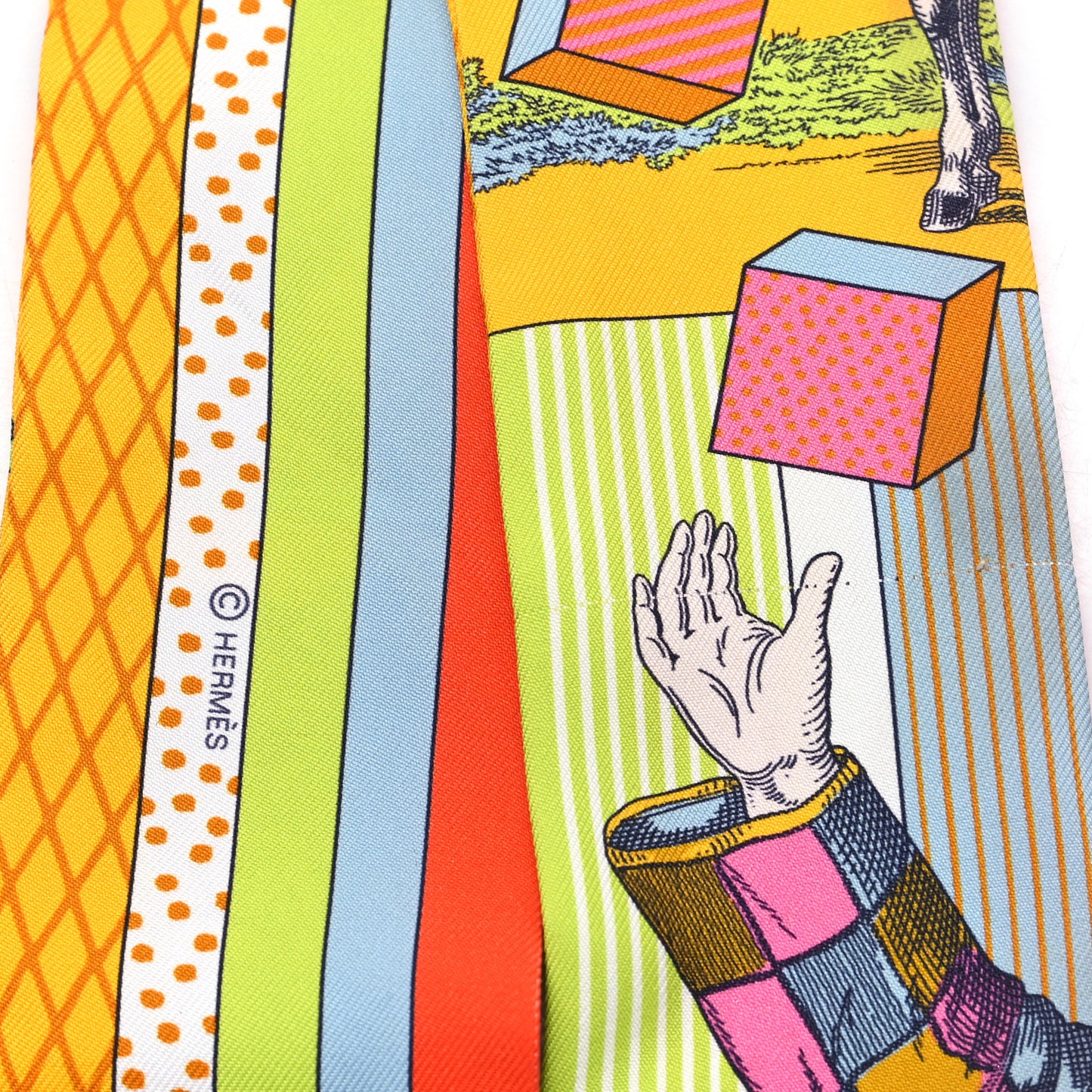 Silk Twilly Grand Theatre Nouveau Soleil Vert Fluo Multicolor