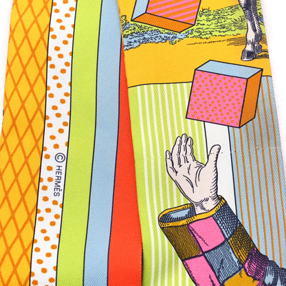 Hermes Silk Twilly Grand Theatre Nouveau Soleil Vert Fluo Multicolor 4 of 4