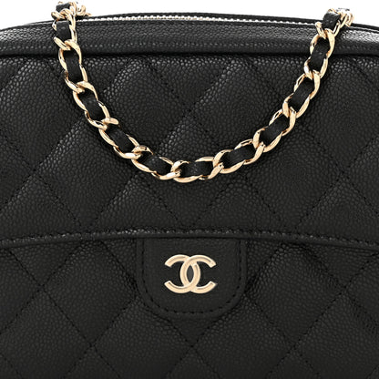 Chanel Caviar Quilted Mini Zip Clutch With Chain Black 8 of 11