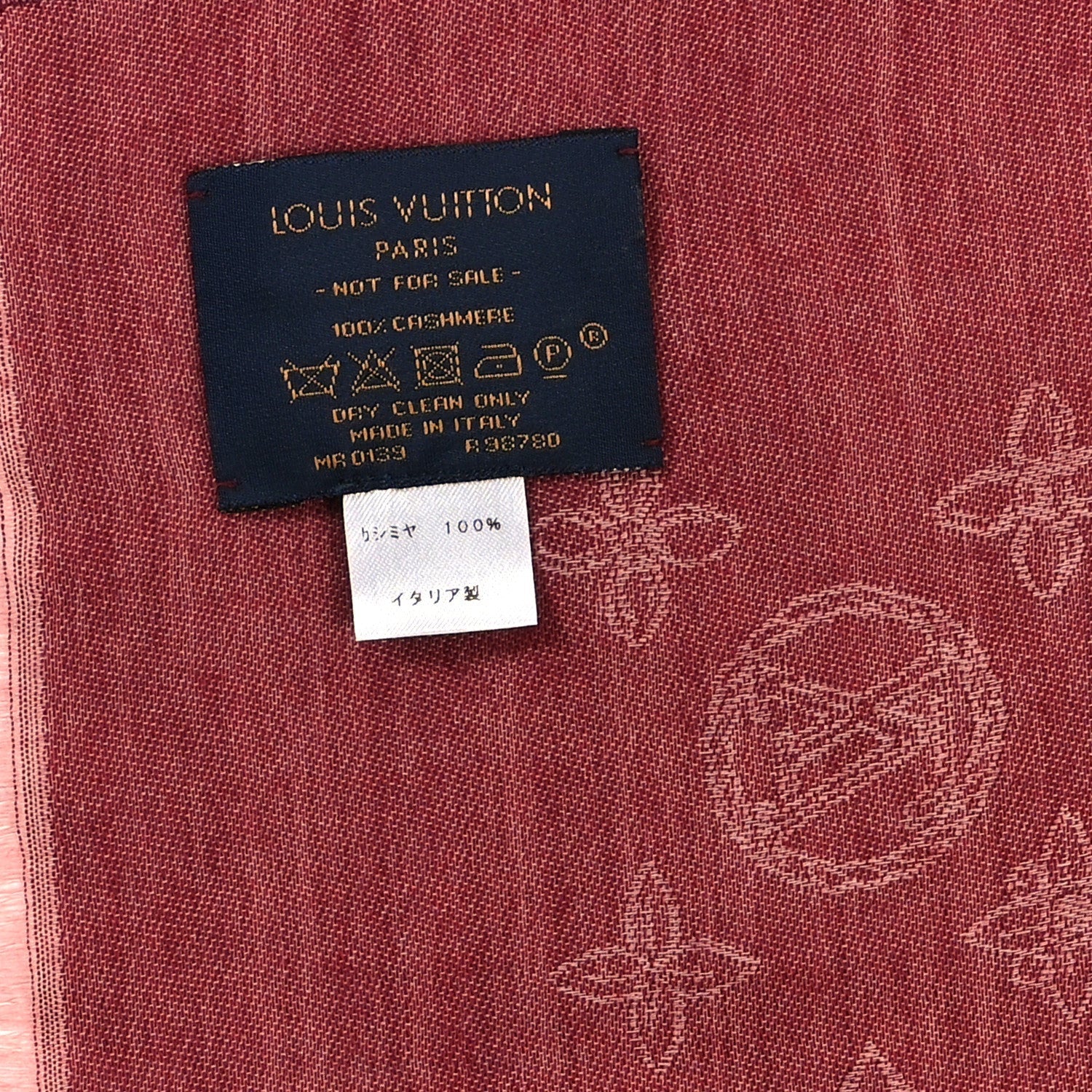 Louis Vuitton Cashmere Silk Monogram Shawl Fuchsia 3 of 3