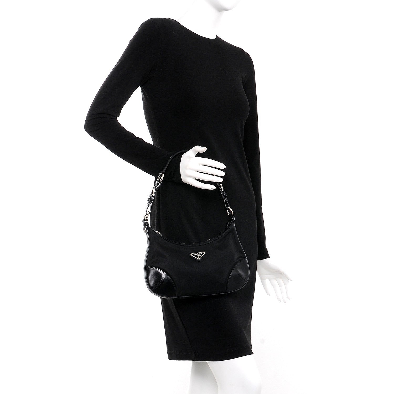 Prada Tessuto Light Nylon Shoulder Bag Nero Black 2 of 9