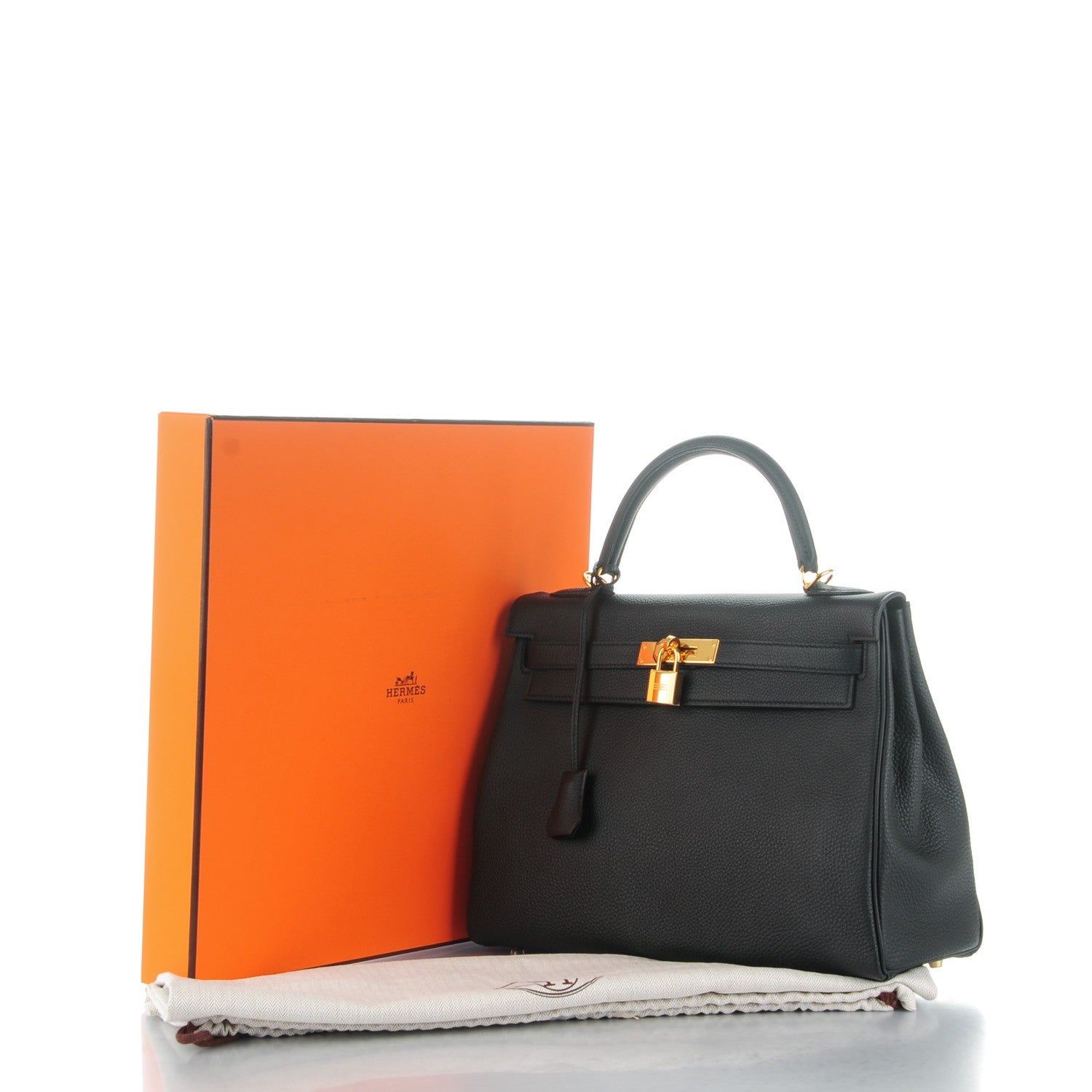 Hermes Togo Kelly Retourne 32 Black 7 of 26