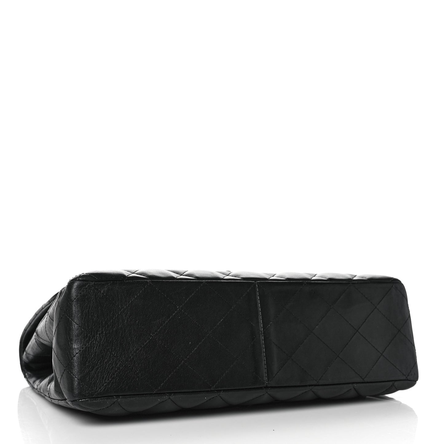 Lambskin Quilted Jumbo Single Flap Black