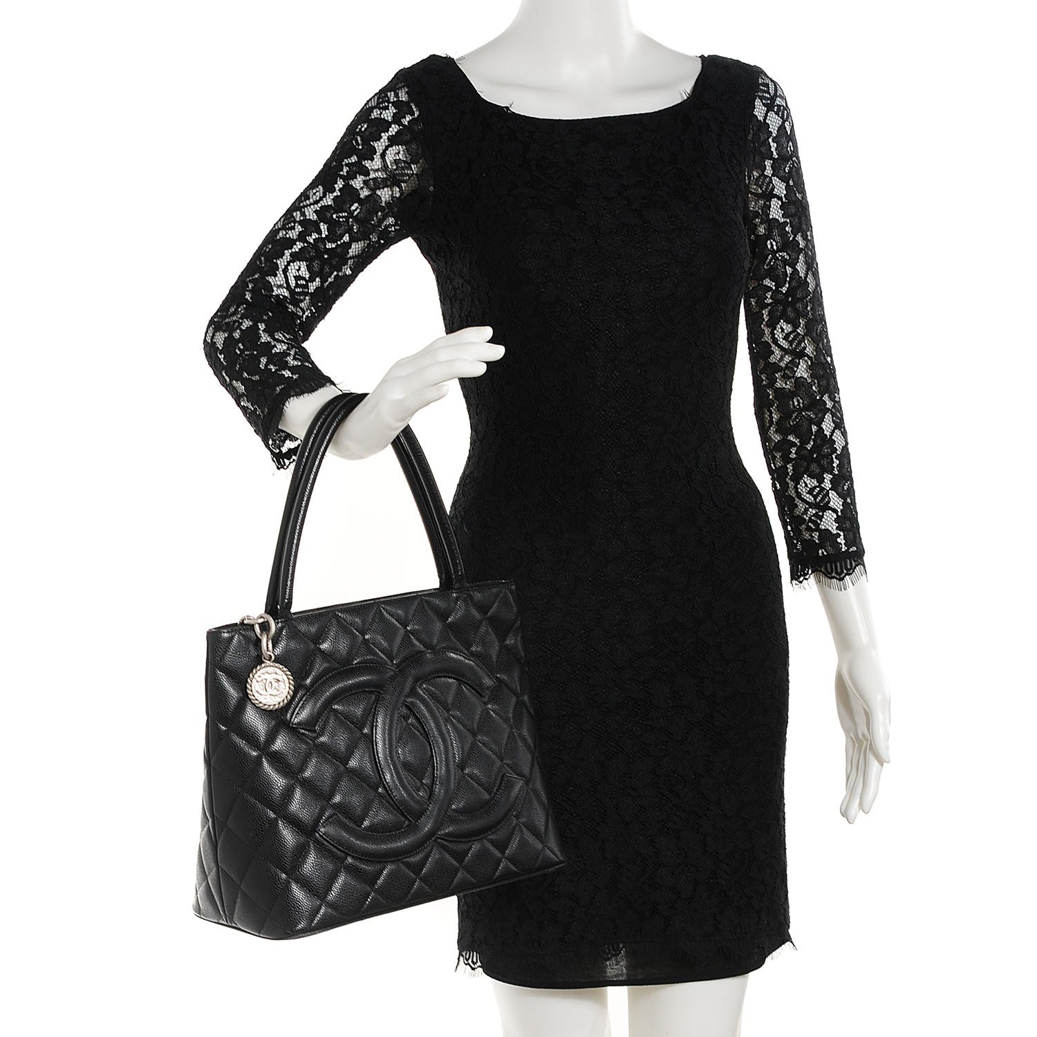 Chanel Caviar Quilted Medallion Tote Black 2 of 7