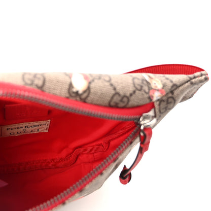 Gucci X PETER RABBIT GG Supreme Monogram Rabbit Print Childrens Belt Bag Beige Ebony Red 7 of 8