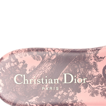 Christian Dior Canvas Toile De Jouy Embroidered Dway Flat Slide Sandals 35.5 Chateau Rose 5 of 9