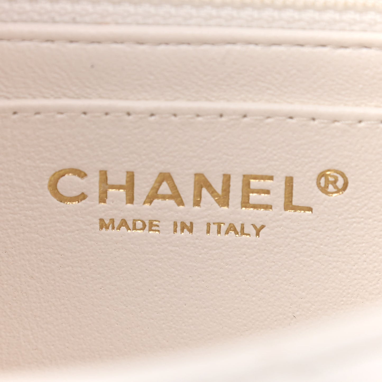 Lambskin Quilted Mini Rectangular Flap White