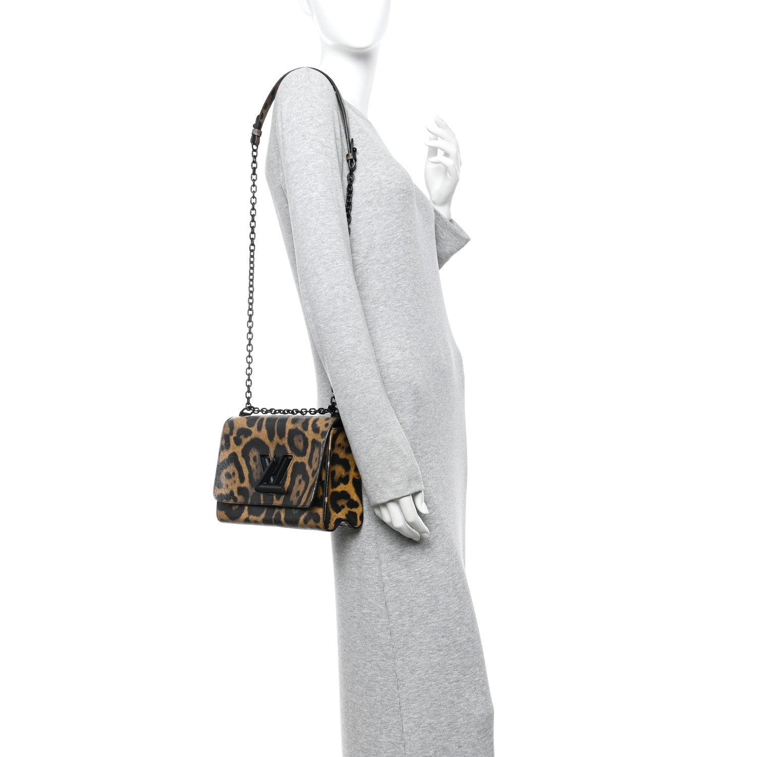 Louis Vuitton Calfskin Wild Animal Print Twist Shoulder Bag MM 2 of 13