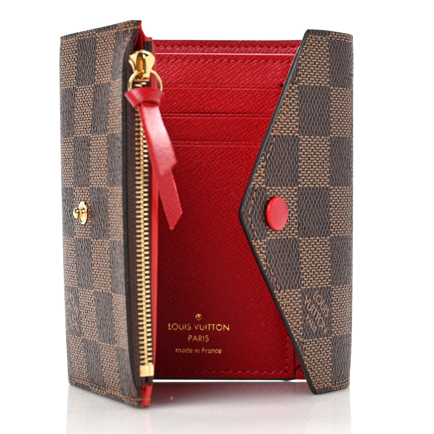 Louis Vuitton Damier Ebene Victorine Wallet Red 5 of 6