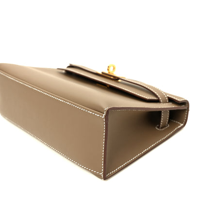 Hermes Swift Kelly Pochette Clutch Etoupe 9 of 10