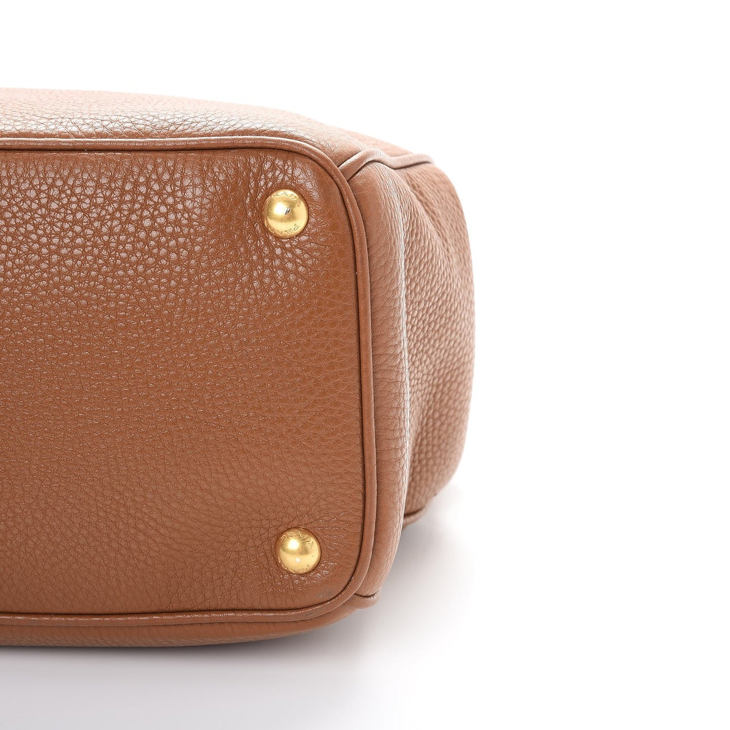 Vitello Daino Large Double Zip Tote Brandy