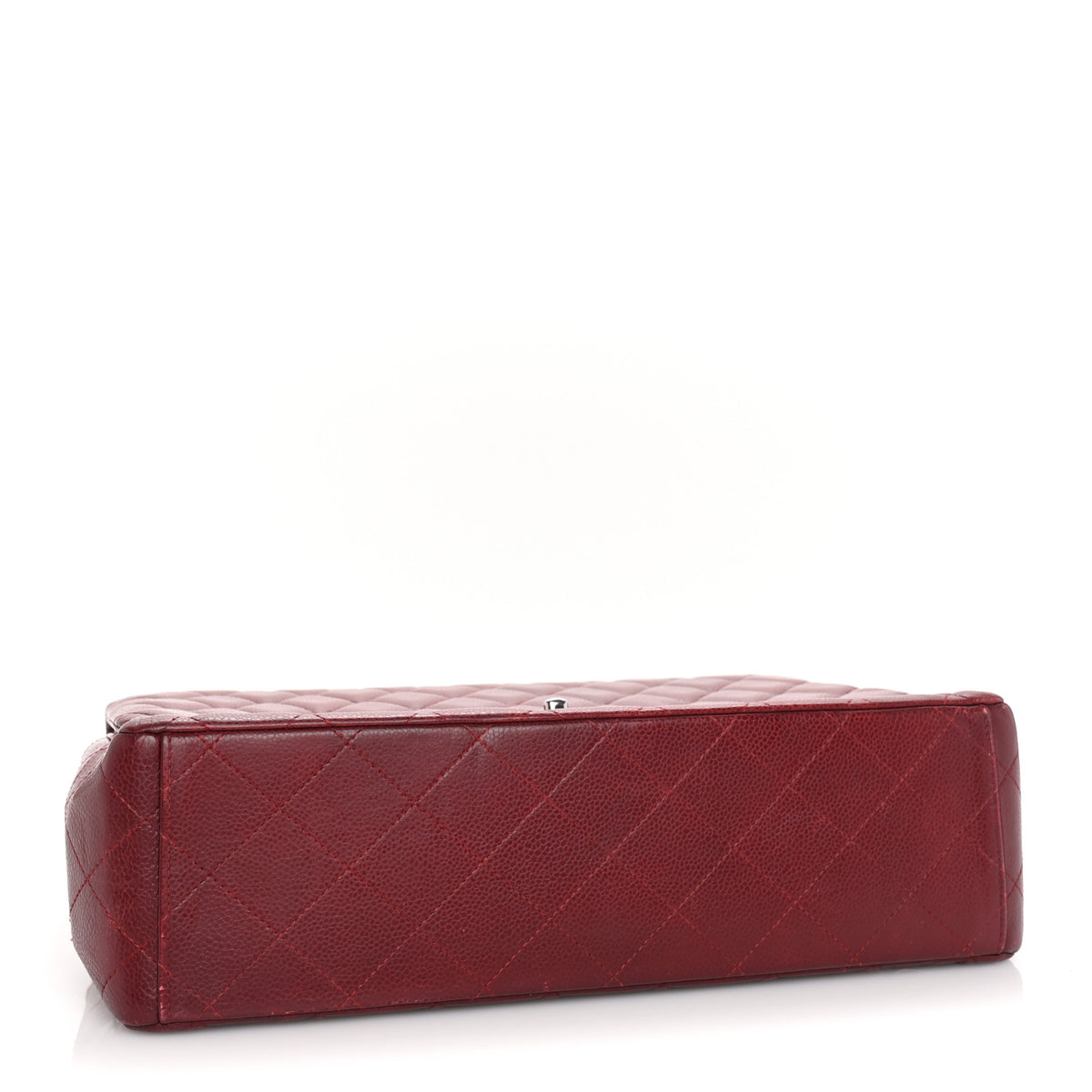 Caviar Quilted Maxi Double Flap Dark Red