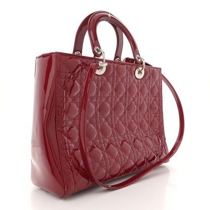 Christian Dior Patent Cannage Large Lady Dior Red 3 of 7