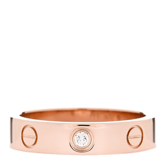 Cartier 18K Pink Gold Diamond 4mm LOVE Wedding Band Ring 49 4.75 (initials inside) 1 of 1