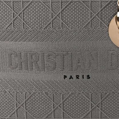 Christian Dior Canvas Embroidered Cannage Lady D-Lite Gray 6 of 8