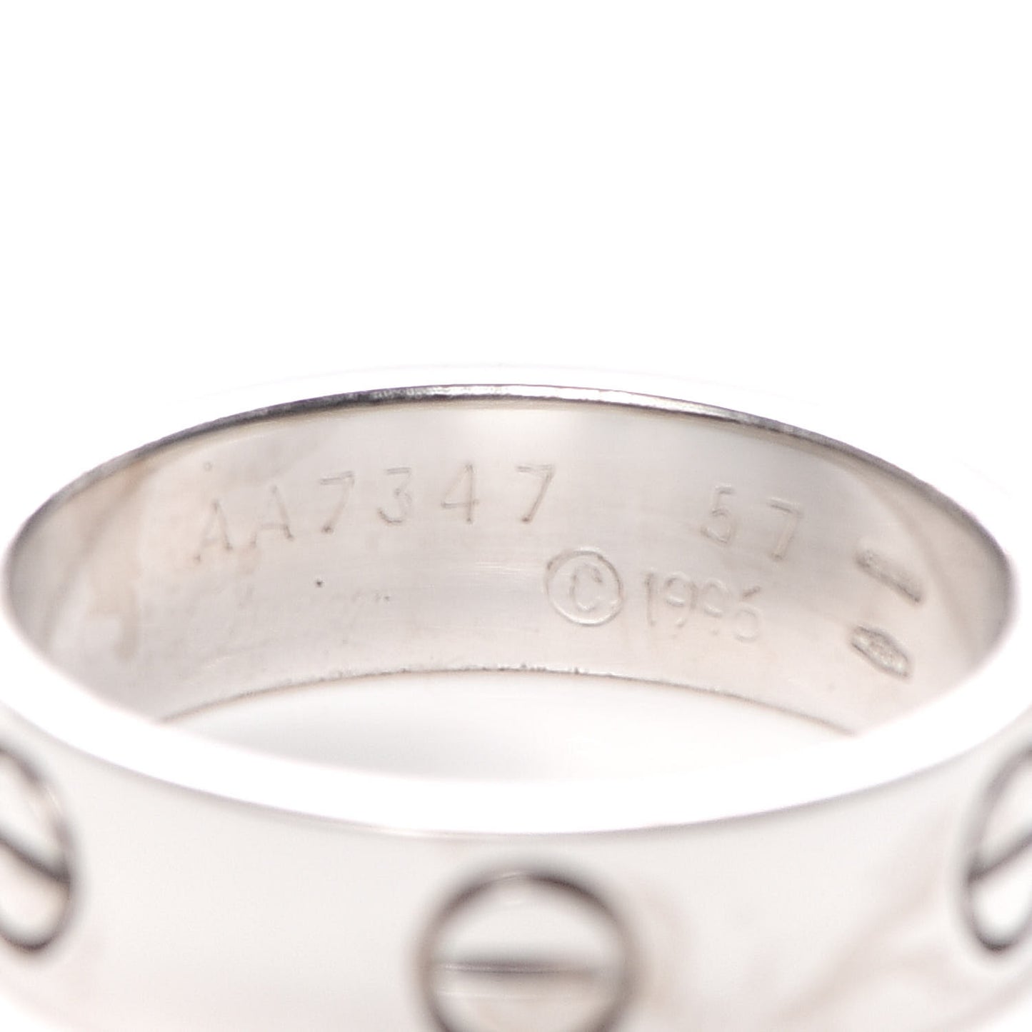 18K White Gold 5.5mm LOVE Ring 57 8