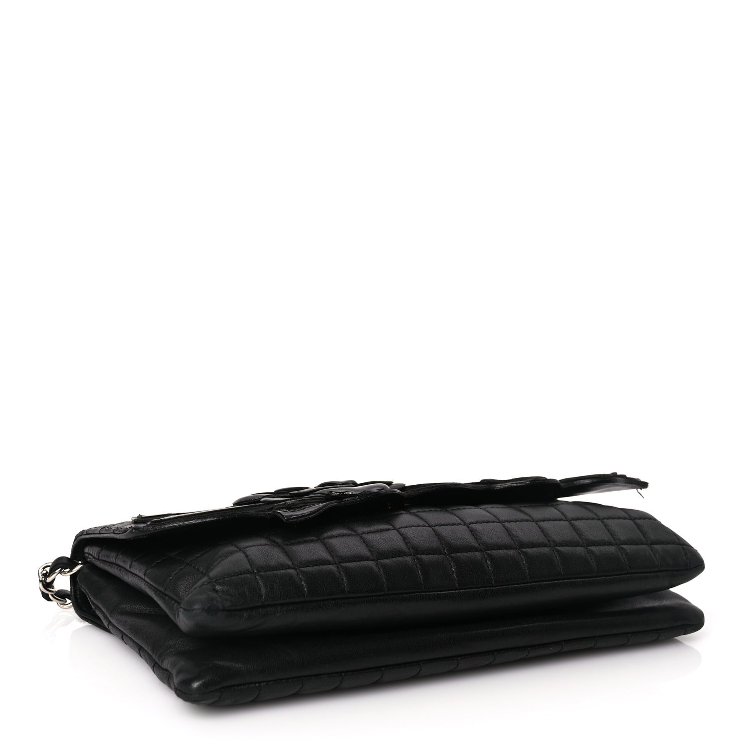 Chanel Lambskin Quilted Chocolate Bar Camellia No. 5 Flap Bag Black 3 of 9